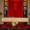 The beautifully dressed altar